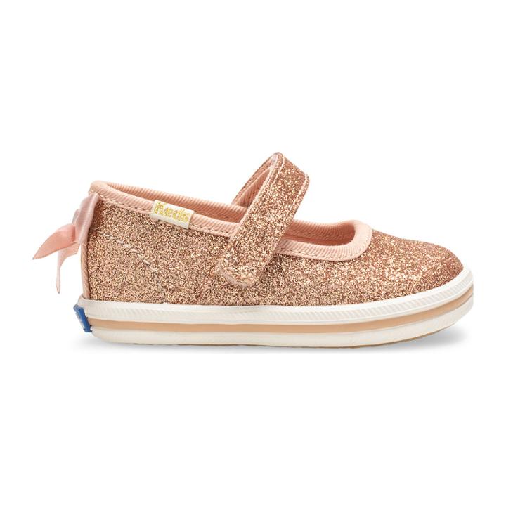 Keds X Kate Spade New York Sloane Mj Glitter Crib Sneaker Rose Gold, Size 2m Keds Shoes
