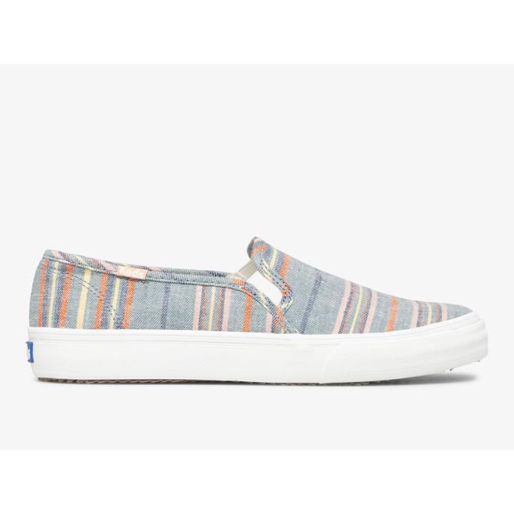 Keds Double Decker Stripe Canvas Navy Multi, Size 11m Women Inchess Shoes