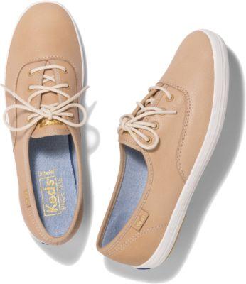 Keds Champion Leather Natural, Size 5m Women Inchess Shoes