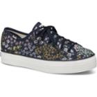 Keds Triple Kick Floral Peacoat Navy, Size 6m Women Inchess Shoes