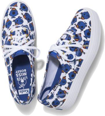 Keds X Little Miss Bossy Triple Blue Multi, Size 5m Women Inchess Shoes