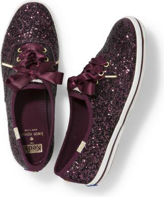 Keds X Kate Spade New York Champion Glitter Deep Cherry, Size 5m Women  Inchess Shoes | LookMazing