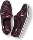 Keds X Kate Spade New York Champion Glitter Deep Cherry, Size 5m Women Inchess Shoes