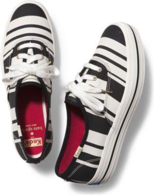 Keds X Kate Kpade New York Triple Blackfairemontstripe, Size 5m Women Inchess Shoes