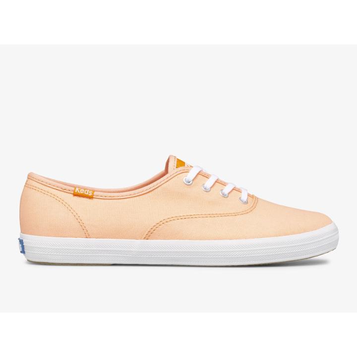 Keds Champion Canvas Neon Washable Neon Coral, Size 7.5w Women Inchess Shoes