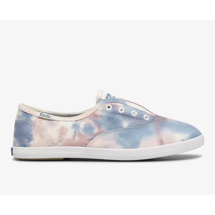Keds Chillax Washable Feat. Tie Dye Organic Cotton Pink Blue Multi, Size 7m Women Inchess Shoes