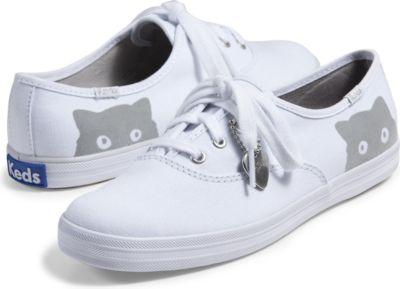 Keds Taylor Swift Inchess Champion Sneaky Cat Flocked White, Size 5m Women Inchess Shoes