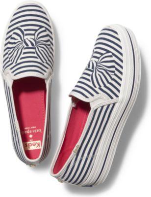 Keds X Kate Kpade New York Triple Decker Bow Navy, Size 9m Women Inchess Shoes