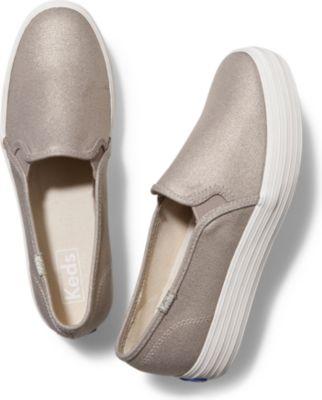 Keds Triple Decker Metallic Canvas Gold, Size 5m Women Inchess Shoes
