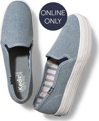 Keds Triple Decker Denim Light Blue, Size 5.5m Women Inchess Shoes