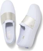 Keds Triple Bandeau Canvas Whie Gold, Size 5m Women Inchess Shoes