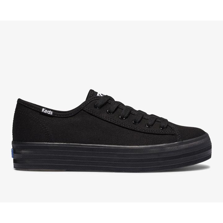 Keds Triple Kick Feat. Organic Cotton Black Black, Size 6m Women Inchess Shoes
