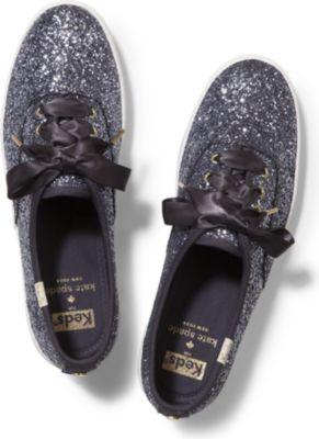 Keds X Kate Spade New York Champion Glitter Pewter, Size 5m Women Inchess Shoes