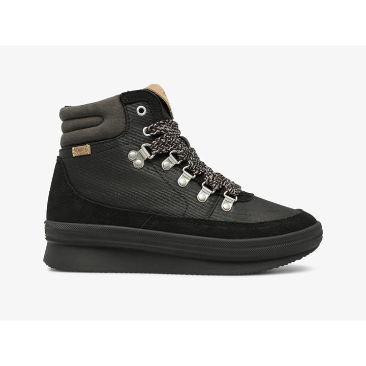Keds Midland Boot Suede & Splash Twill W/ Thinsulate&trade; Black, Size 6.5m Women Inchess Shoes