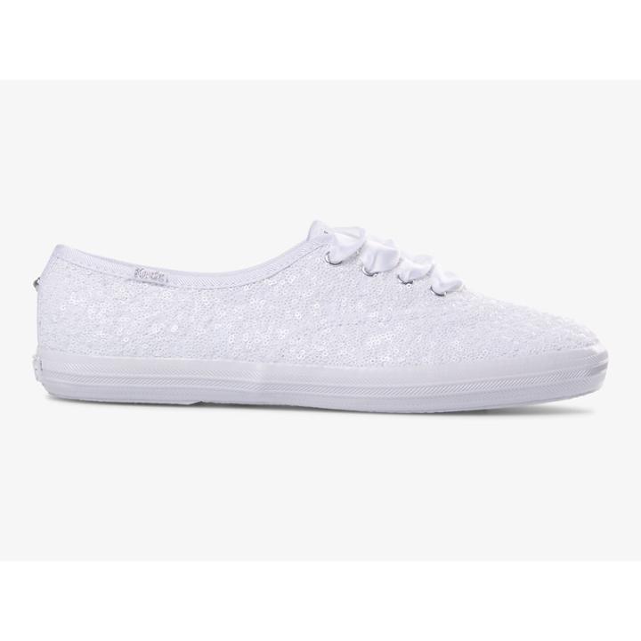 Keds Champion Sequins White, Size 6.5m Women Inchess Shoes
