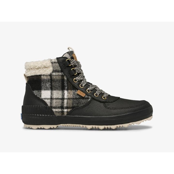 Keds Scout Boot Iii Splash Twill Plaid W/ Thinsulate&trade; Black, Size 9.5m Women Inchess Shoes