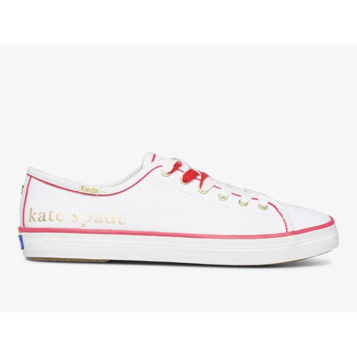 Keds X Kate Spade New York Kickstart Foil Logo White, Size 9.5m Women Inchess Shoes