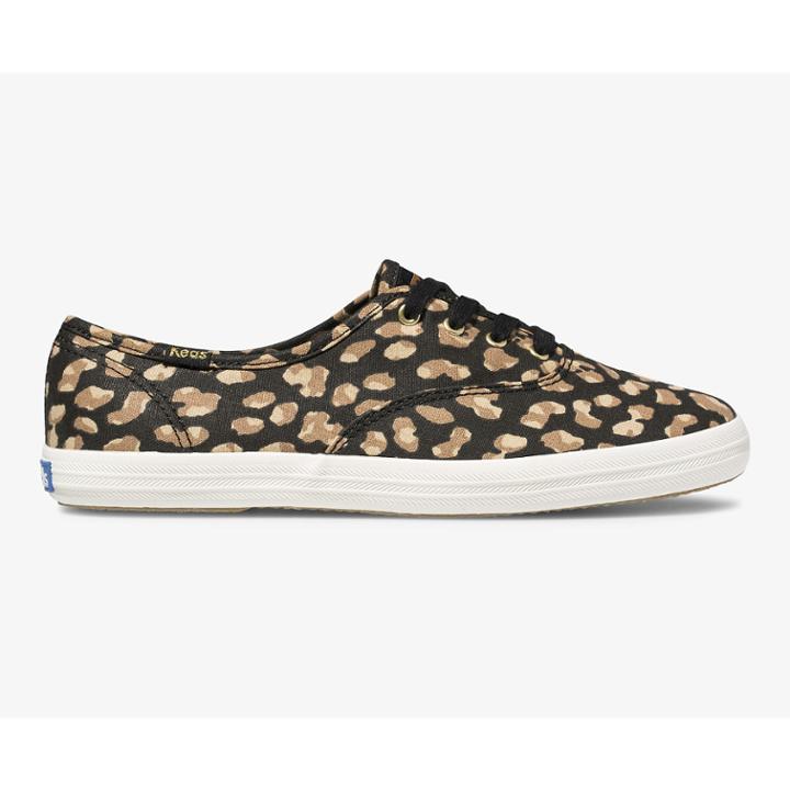 Keds Champion Animal Black Leopard, Size 9m Women Inchess Shoes