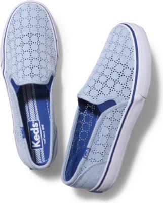 Keds Double Decker Perf Blue, Size 5m Women Inchess Shoes
