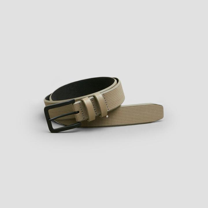 Kenneth Cole New York Perforated Faux Leather Belt - Taupe