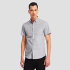 Kenneth Cole New York Short-sleeve End-on-end Shirt - Dim Grey Cb