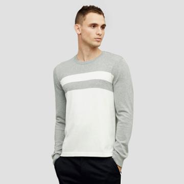 Kenneth Cole Black Label Colorblock And Stripe Sweater - Black