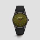 Kenneth Cole New York Black Silicone Strap Watch With Green Dial - Neutral