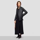 Kenneth Cole Black Label Neoprene Leather Belted Bomber - Black