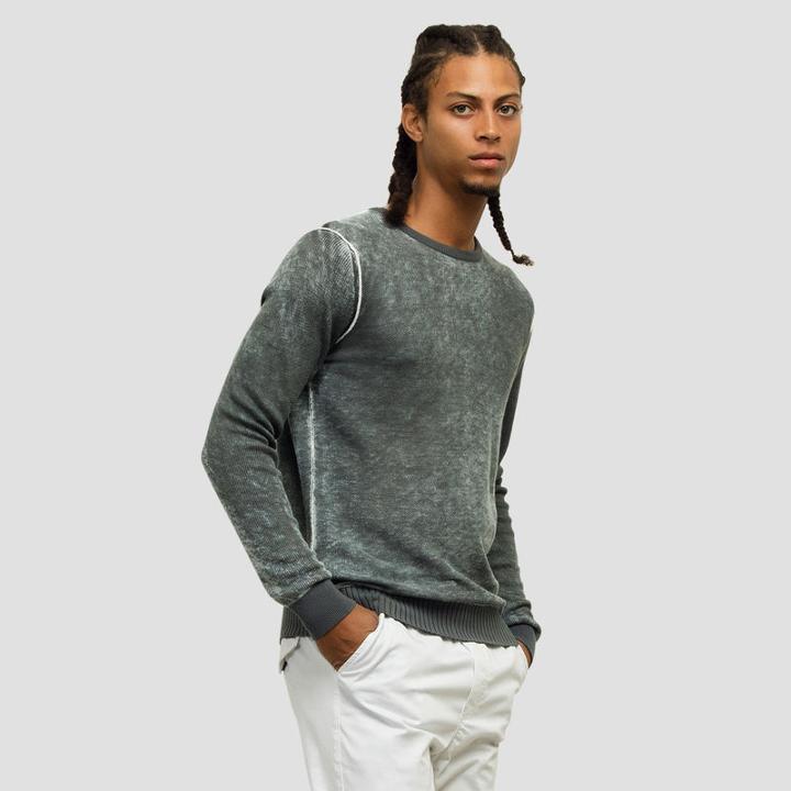Kenneth Cole New York Acid Washed Crewneck Sweater - Laguna