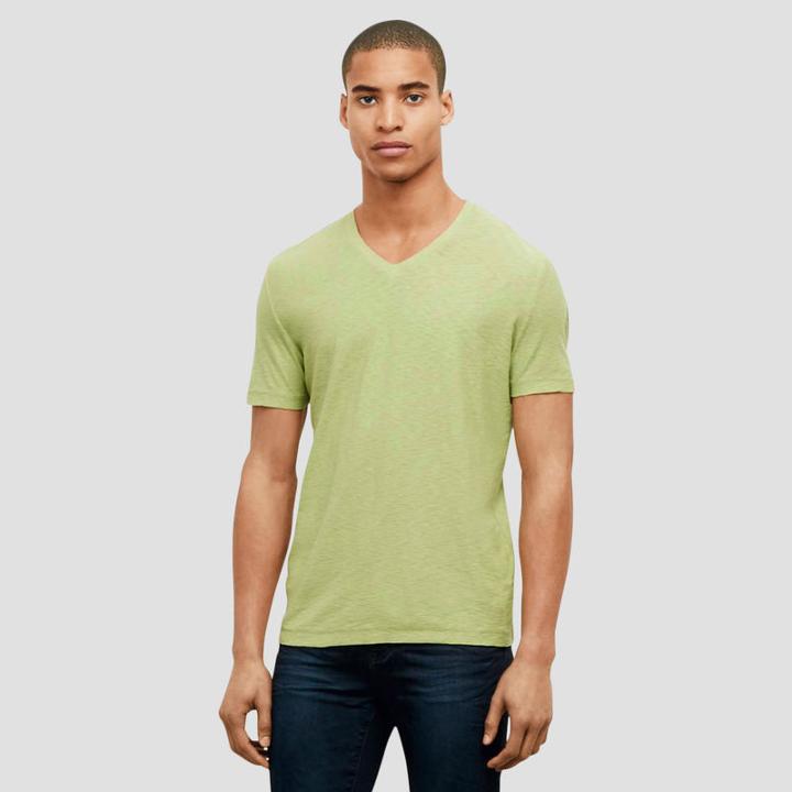 Reaction Kenneth Cole Short-sleeve Slub V-neck T-shirt - New Grass