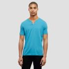 Reaction Kenneth Cole Short-sleeve V-neck Grommet T-shirt - Blue Jay