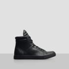 Kenneth Cole New York Double Header Metallic-leather Sneaker - Black