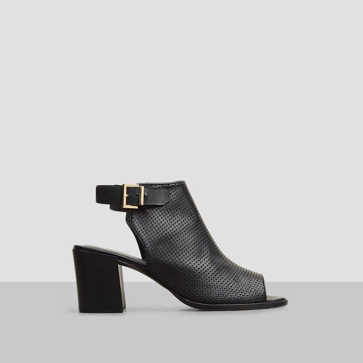 Kenneth Cole New York Sienna Perforated Slingback Open-toe Bootie - Black