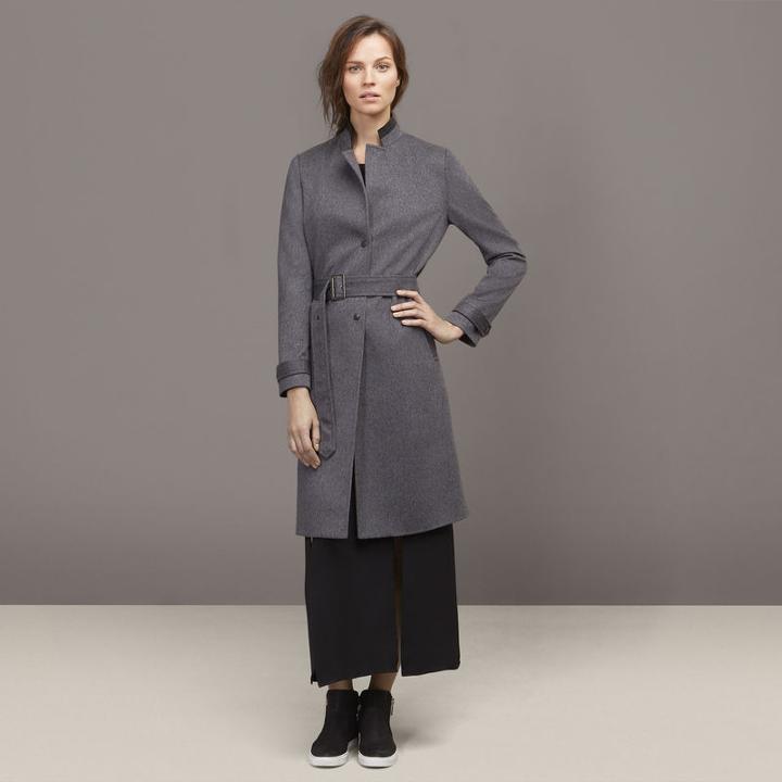 Kenneth Cole Black Label Blended Cashmere Coat - Greymelange