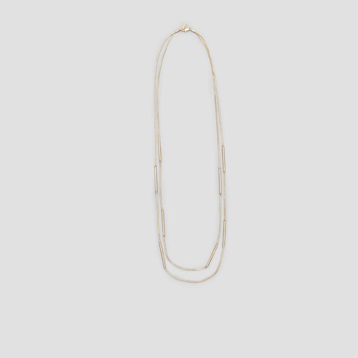 Kenneth Cole New York Bar Accented Long Layer Necklace - Shiny Gold