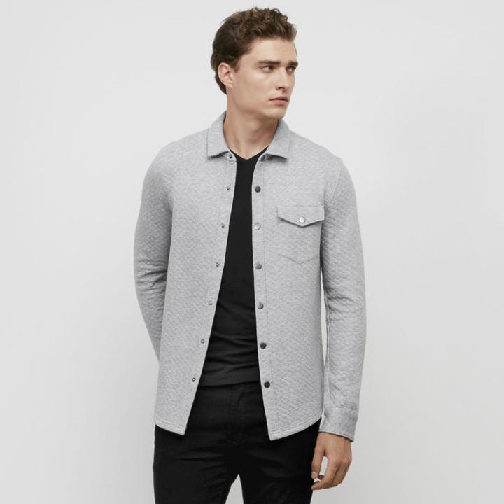Reaction Kenneth Cole Quilted Shirt Jacket - Heather Grey
