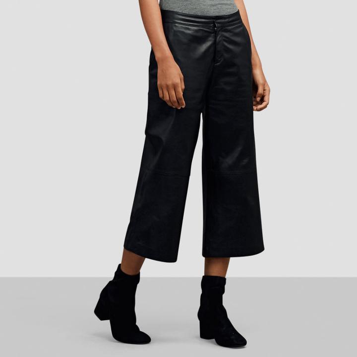 Kenneth Cole Black Label Leather Culottes - Black