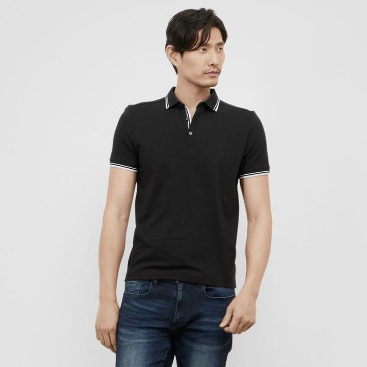 Kenneth Cole New York Polo Shirt With Tipping - Baltic
