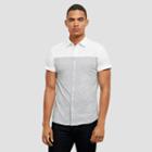 Kenneth Cole New York Color Block Button Front Shirt - White
