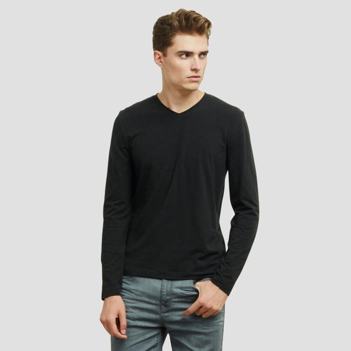 Kenneth Cole New York Long-sleeve V-neck T-shirt - Black