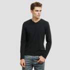 Kenneth Cole New York Long-sleeve V-neck T-shirt - Black