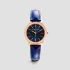 Kenneth Cole New York Blue Leather Strap Watch With Rhinstone Details - Neutral