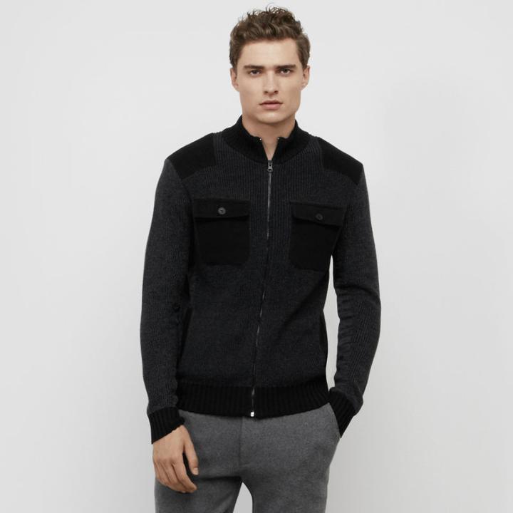 Kenneth Cole New York Marled Sweater Jacket - Indigo
