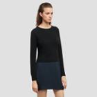 Kenneth Cole New York Cashmere Crop Sweater - Black