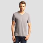 Kenneth Cole New York V-neck Slub-knit T-shirt - Dim Grey