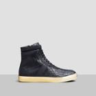 Kenneth Cole Black Label Forest-er Croco-embossed Leather High-top - Black