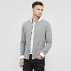 Kenneth Cole New York Long Sleeve Button Front Knit Shirt - Heather Grey
