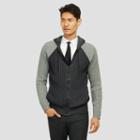 Reaction Kenneth Cole Ribbed Full-zip Hooded Sweater - Black