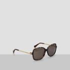 Kenneth Cole New York Oversized Plastic Sunglasses With Metal Temples - Dhav/grn