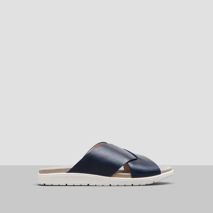Kenneth Cole New York Maxwell Leather Slide - Navy